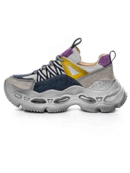 Pantofi Sport Dama din piele naturala HY6383 DARK BLUE-PURPLE | FRANCO GERARDO