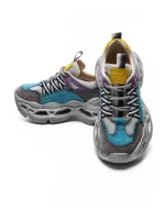 Pantofi Sport Dama din piele naturala HY6383 LIGHT BLUE-YELLOW | FRANCO GERARDO