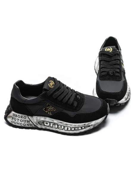 Pantofi Sport Barbati din piele naturala 2750 BLACK | ADVANCER