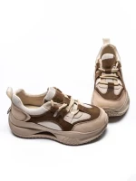 Pantofi Sport Dama din piele naturala 2577 CREAM-COFFEE | FRANCO GERARDO
