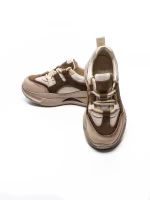 Pantofi Sport Dama din piele naturala 2577 CREAM-COFFEE | FRANCO GERARDO