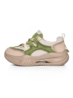 Pantofi Sport Dama din piele naturala 2577 CREAM-LIGHT GREEN | FRANCO GERARDO