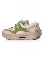Pantofi Sport Dama din piele naturala 2577 CREAM-LIGHT GREEN | FRANCO GERARDO