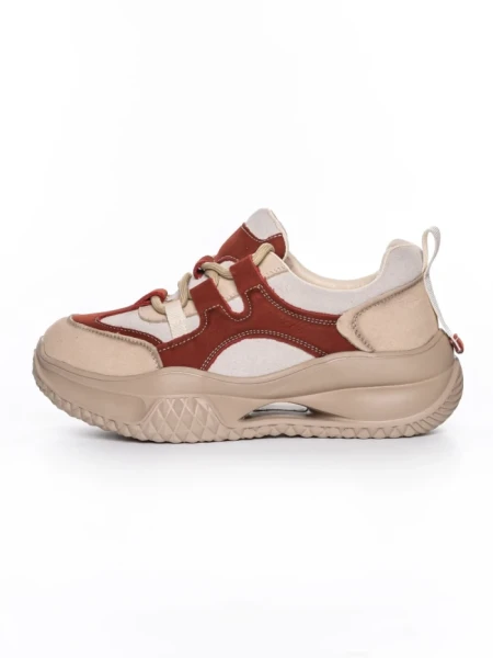 Pantofi Sport Dama din piele naturala 2577 CREAM-RED | FRANCO GERARDO