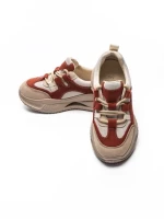 Pantofi Sport Dama din piele naturala 2577 CREAM-RED | FRANCO GERARDO