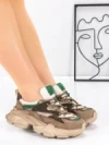 Pantofi Sport Dama din piele naturala HY5798 BROWN-GREEN | FRANCO GERARDO