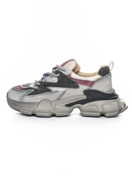 Pantofi Sport Dama din piele naturala HY5798 LIGHT GREY-PINK | FRANCO GERARDO