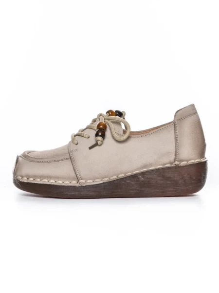 Pantofi Casual Dama din piele naturala 2553 CREAM | FORMATIONE