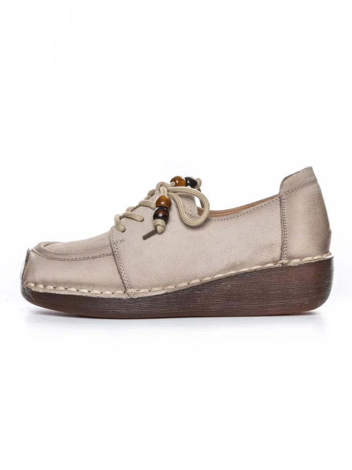 Pantofi Casual Dama din piele naturala 2553 CREAM | FORMATIONE