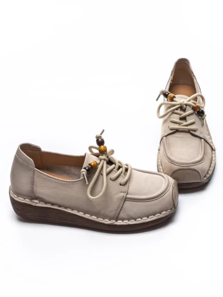 Pantofi Casual Dama din piele naturala 2553 CREAM | FORMATIONE