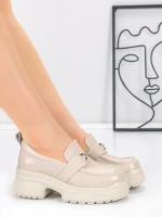 Pantofi Casual Dama din piele naturala 10828 CREAM | FORMATIONE