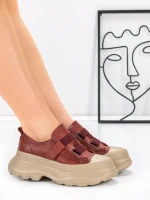 Pantofi Sport Dama din piele naturala 6806 RED | ADVANCER