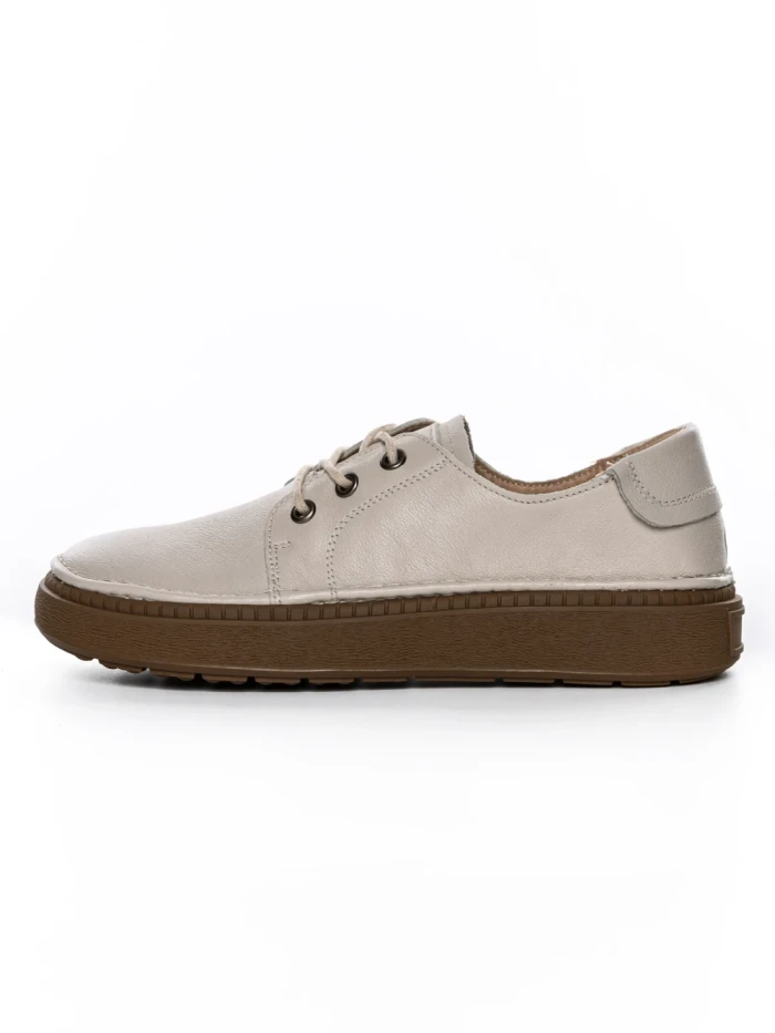 Pantofi Casual Dama din piele naturala 663 CREAM | ADVANCER