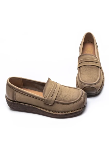 Pantofi Casual Dama din piele naturala 2557 APRICOT | FORMATIONE