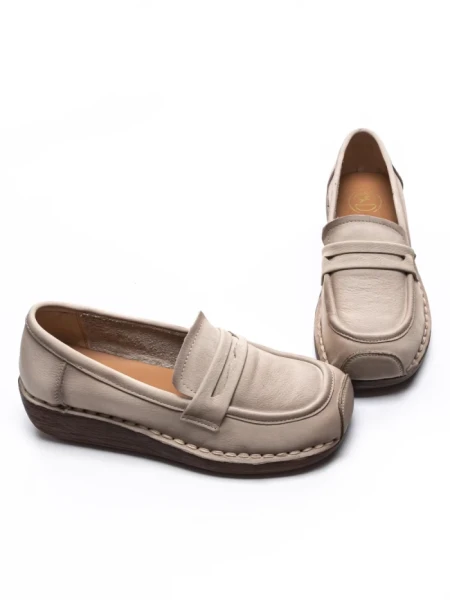 Pantofi Casual Dama din piele naturala 2557 CREAM | FORMATIONE