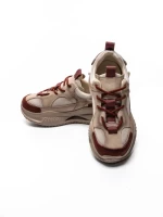 Pantofi Sport Dama din piele naturala 2576 CREAM-RED | ADVANCER