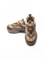 Pantofi Sport Dama din piele naturala 2576 CREAM-YELLOW | ADVANCER