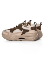 Pantofi Sport Dama din piele naturala 2576 CREAM-COFFEE | ADVANCER