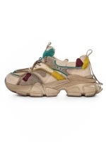 Pantofi Sport Dama din piele naturala HY5782 CREAM-LIGHT GREEN | FRANCO GERARDO