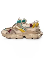 Pantofi Sport Dama din piele naturala HY5782 CREAM-LIGHT GREEN | FRANCO GERARDO