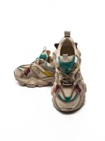 Pantofi Sport Dama din piele naturala HY5782 CREAM-LIGHT GREEN | FRANCO GERARDO