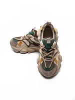 Pantofi Sport Dama din piele naturala HY5782 GREY-GREEN | FRANCO GERARDO