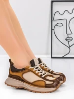 Pantofi Sport Dama din piele naturala 10018 YELLOW | FRANCO GERARDO