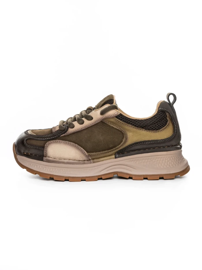 Pantofi Sport Dama din piele naturala 10018 KHAKI | FRANCO GERARDO