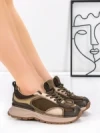 Pantofi Sport Dama din piele naturala 10018 KHAKI | FRANCO GERARDO