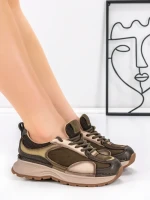 Pantofi Sport Dama din piele naturala 10018 KHAKI | FRANCO GERARDO