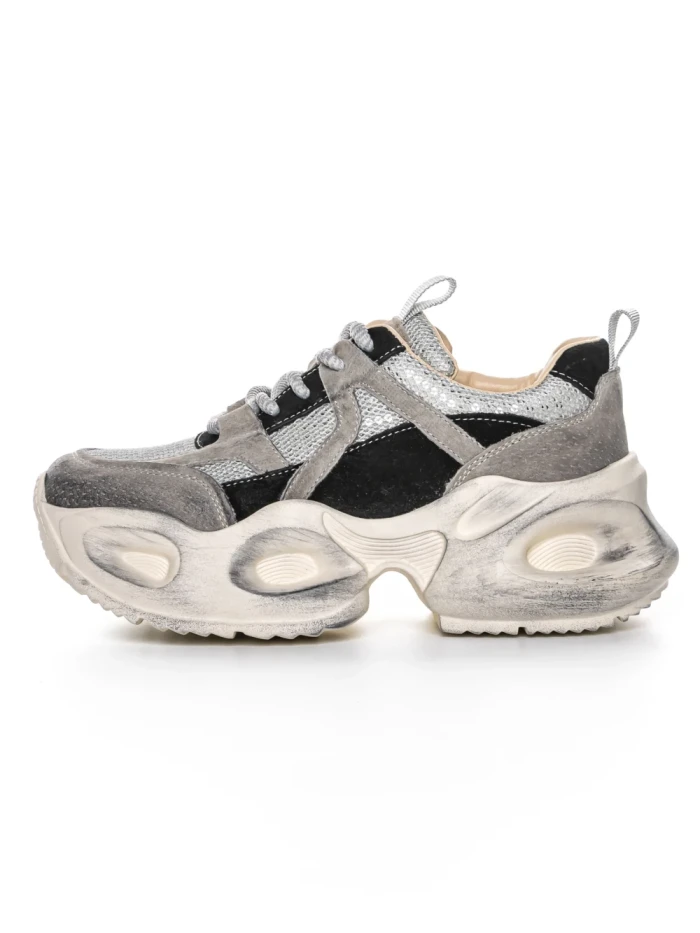 Pantofi Sport Dama din piele naturala HY8985 BLACK-GREY | FRANCO GERARDO