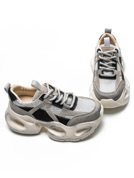 Pantofi Sport Dama din piele naturala HY8985 BLACK-GREY | FRANCO GERARDO