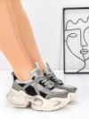 Pantofi Sport Dama din piele naturala HY8985 BLACK-GREY | FRANCO GERARDO