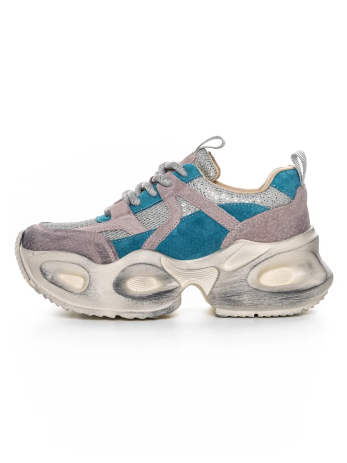 Pantofi Sport Dama din piele naturala HY8985 BLUE-GREY | FRANCO GERARDO