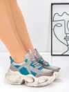 Pantofi Sport Dama din piele naturala HY8985 BLUE-GREY | FRANCO GERARDO