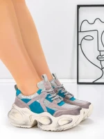 Pantofi Sport Dama din piele naturala HY8985 BLUE-GREY | FRANCO GERARDO