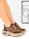 Pantofi Sport Dama din piele naturala HY2128 COFFEE-ORANGE | FRANCO GERARDO
