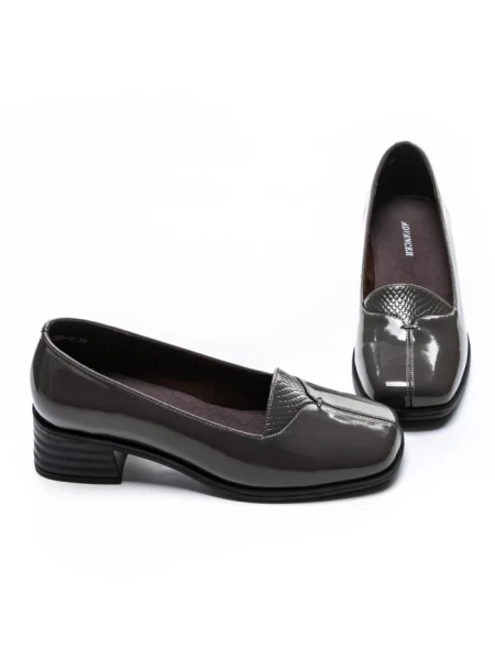 Pantofi cu toc din piele naturala 1355-10 GREY | ADVANCER