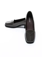 Pantofi cu toc din piele naturala 1355-10 GREY | ADVANCER