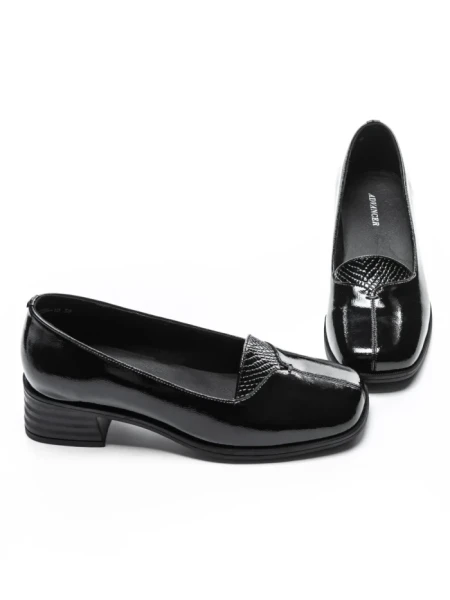Pantofi cu toc din piele naturala 1355-10 BLACK | ADVANCER