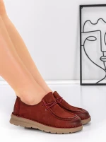 Pantofi Casual Dama din piele naturala 8887 Rosu | For... » Pantoful.Ro