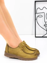 Pantofi Casual Dama din piele naturala 8887 Galben | F... » Pantoful.Ro