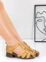 Sandale Dama din piele naturala 7983 YELLOW | ADVANCER