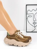 Pantofi Sport Dama din piele naturala 9802 BROWN | FRANCO GERARDO
