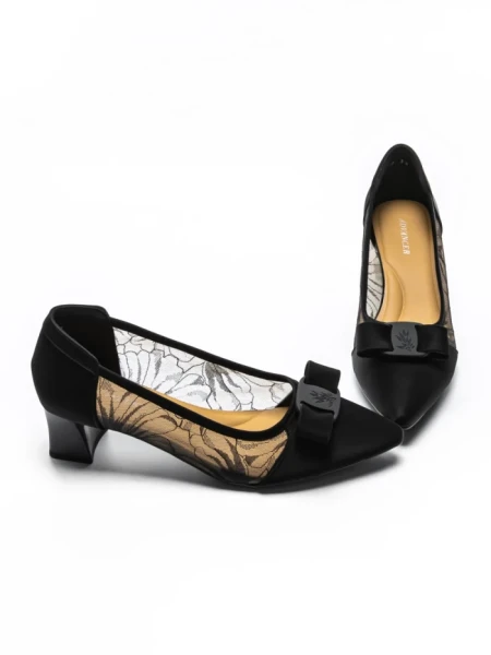 Pantofi cu toc din piele naturala 300-30 BLACK | ADVANCER