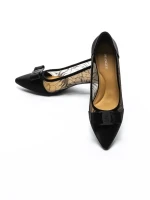 Pantofi cu toc din piele naturala 300-30 BLACK | ADVANCER