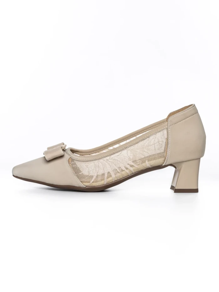 Pantofi cu toc din piele naturala 300-30 APRICOT | ADVANCER