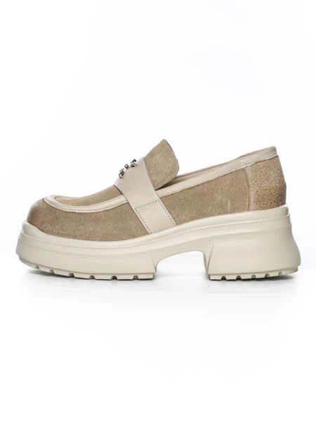Pantofi Casual Dama din piele naturala 10827 CREAM | FORMAZIONE