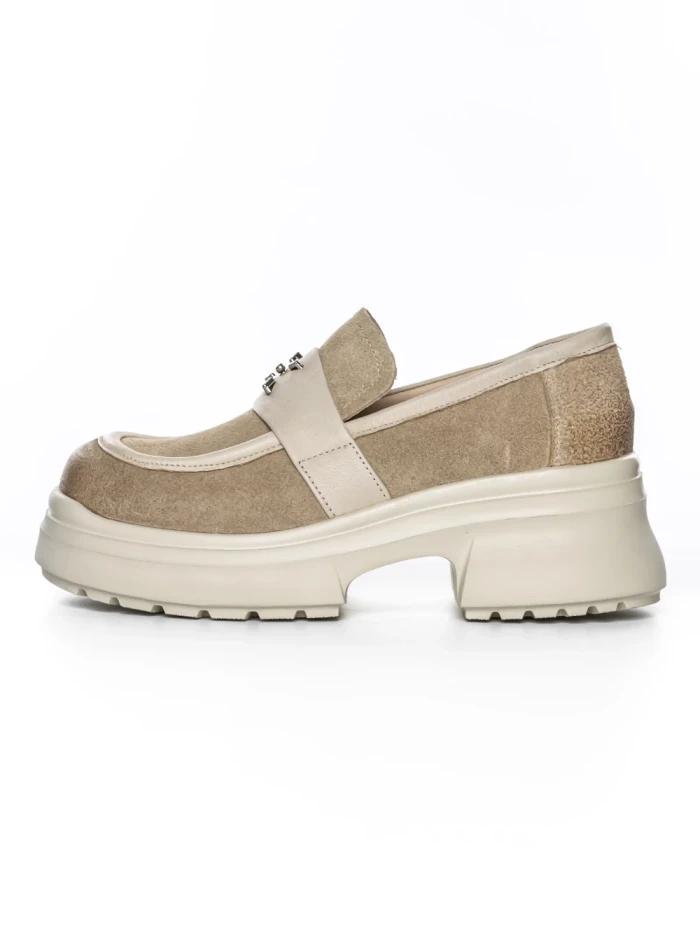 Pantofi Casual Dama din piele naturala 10827 CREAM | FORMAZIONE