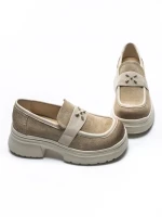 Pantofi Casual Dama din piele naturala 10827 CREAM | FORMAZIONE